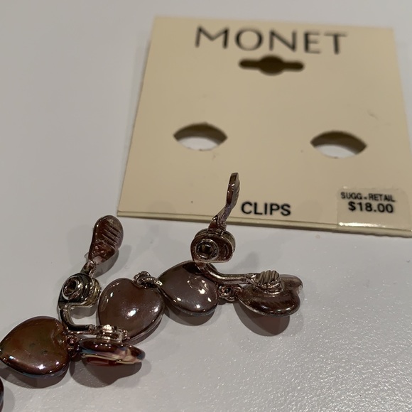 Dangling Heart Clip Earrings - Picture 3 of 4